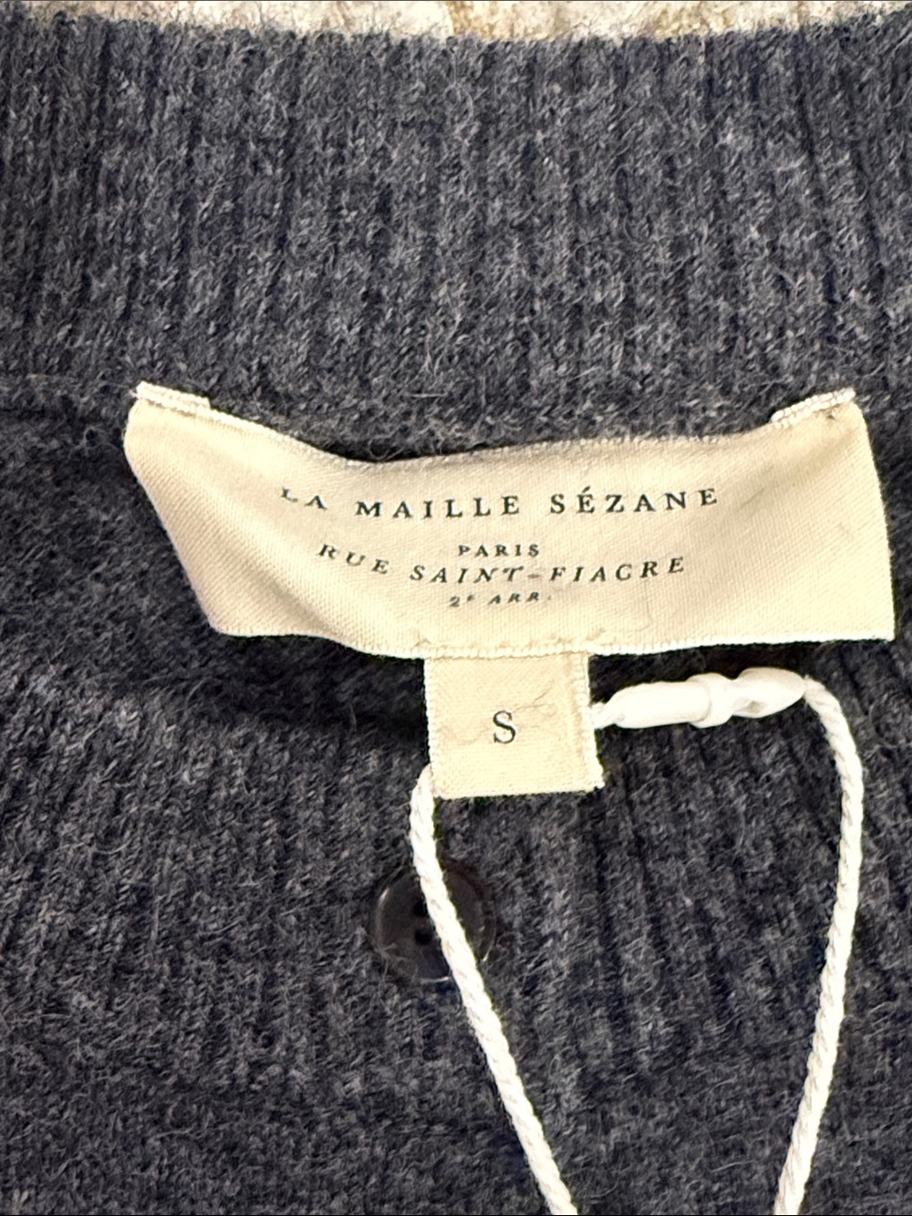 NWT Sezane Lisa Cardigan Charcoal Grey S - Picture 9 of 14